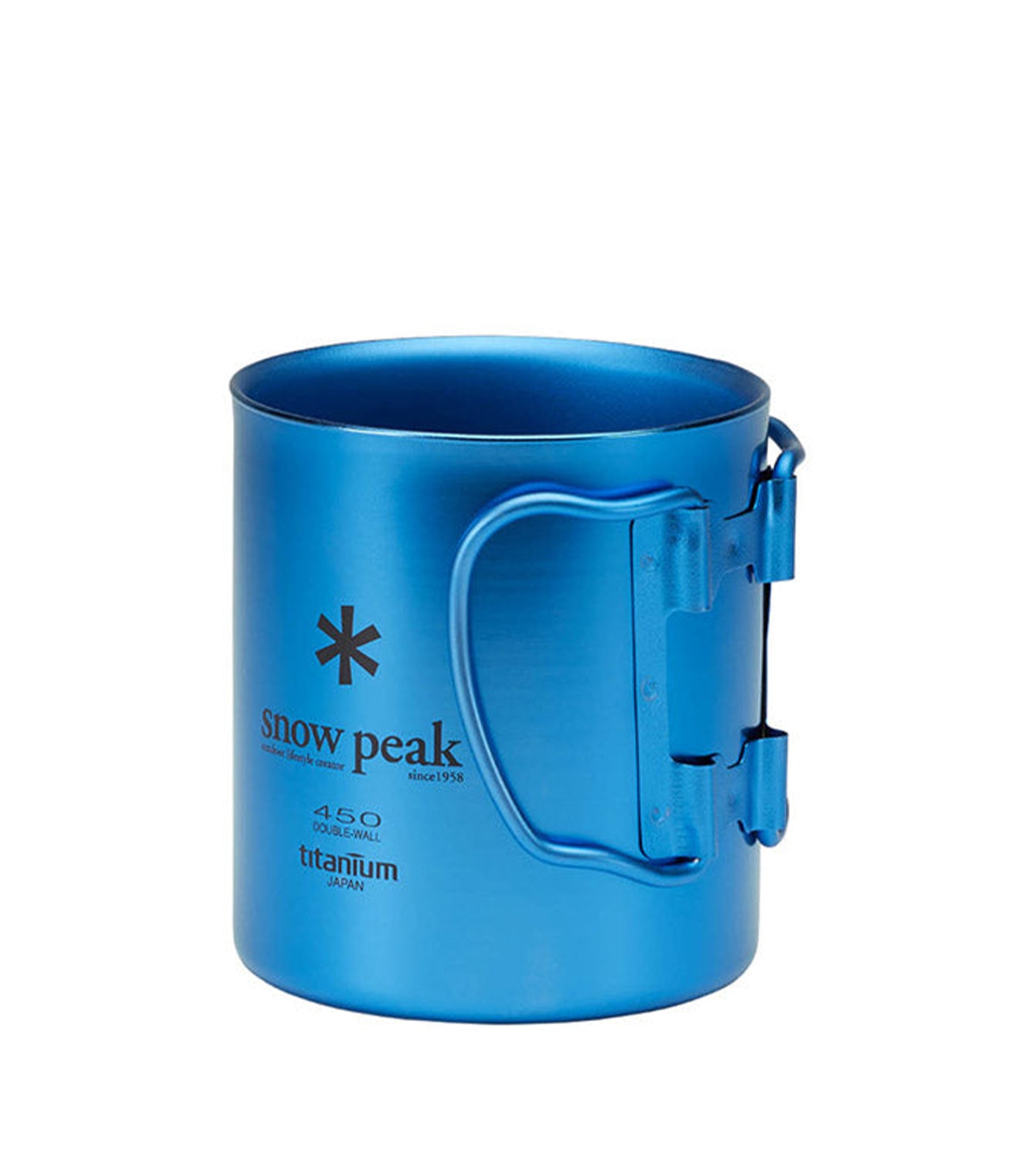 Snow Peak Titanium Single 450 Anodized Mug Blue