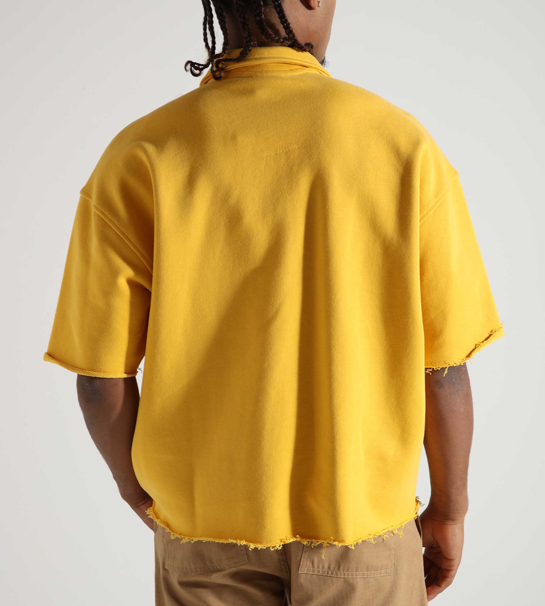 Sabbatical Navy Half Zip Polo Golden Rod