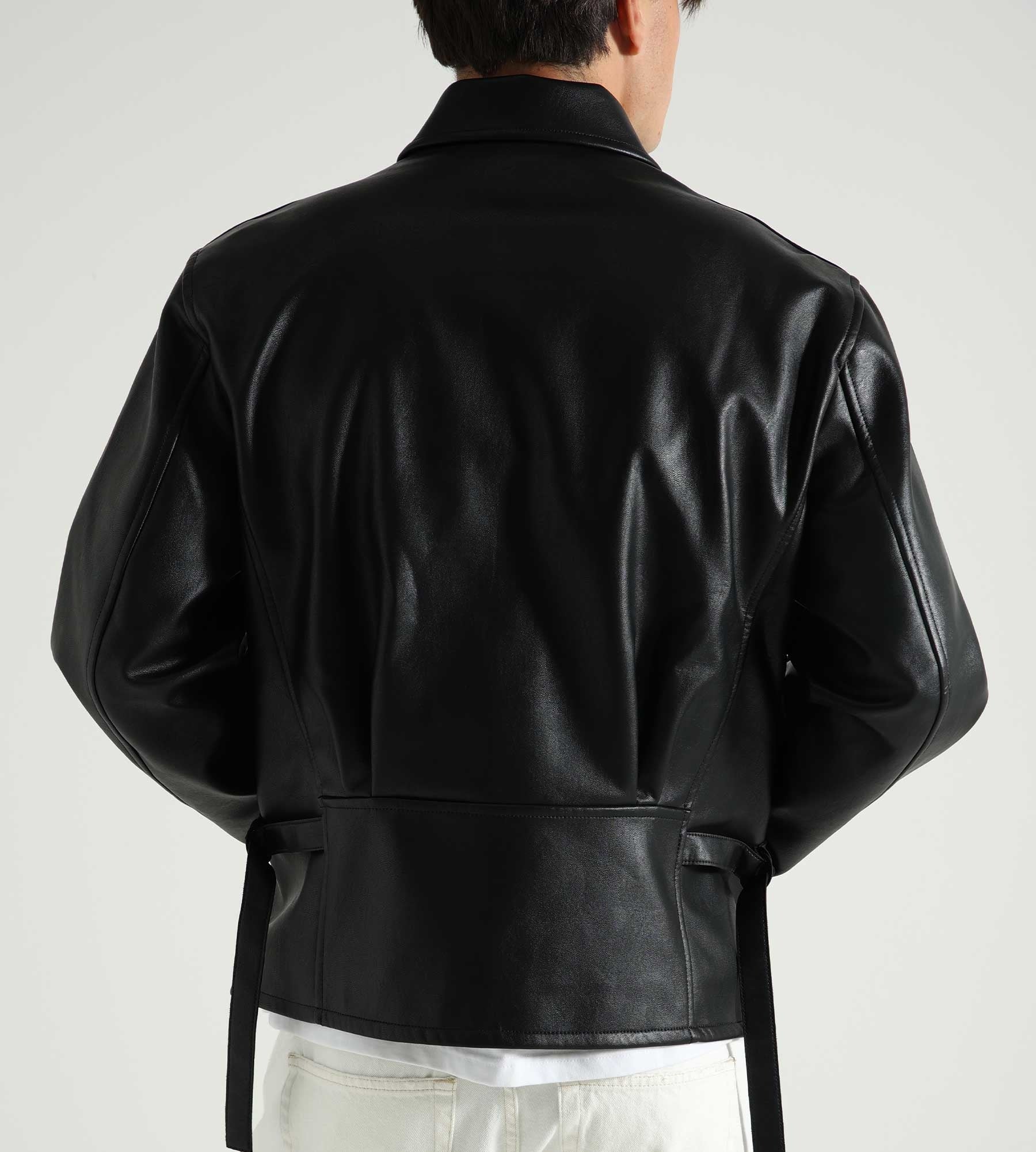 Adidas Y-3 Pleather Bomber Jacket Black