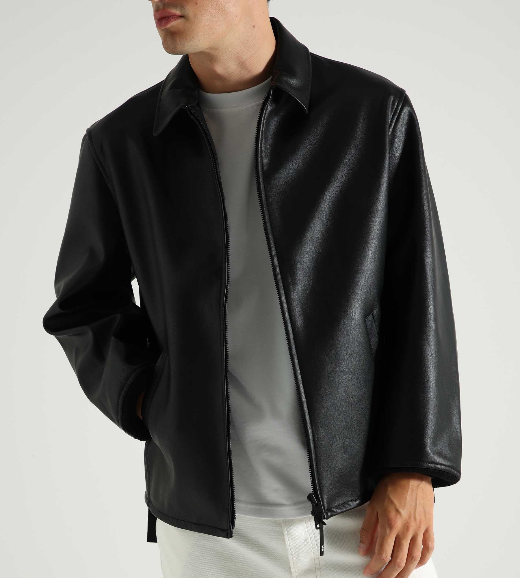 Adidas Y-3 Pleather Bomber Jacket Black